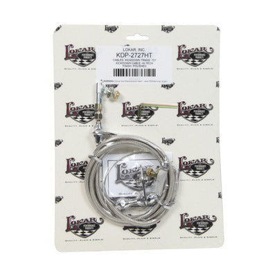 Lokar 48" Hi-Tech Stainless Steel Housing 727 Kickdown Cable w/Polished Fittings KDP-2727HT