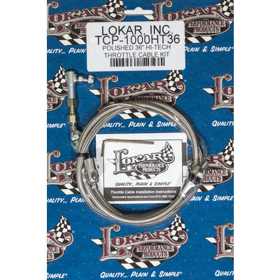Lokar Hi-Tech Throttle Cable Kit 36" Stainless TCP-1000HT36