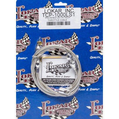 Lokar Polished LS1 Hi-Tech Throttle Cable TCP-1000LS1