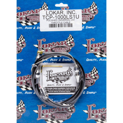 Lokar Polished Universal Throttle Cable LS Engine TCP-1000LS1U