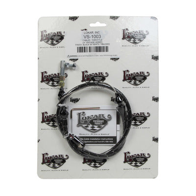 Lokar VS Throttle Cable Black Black Wrap w/White Tracer VS-1003