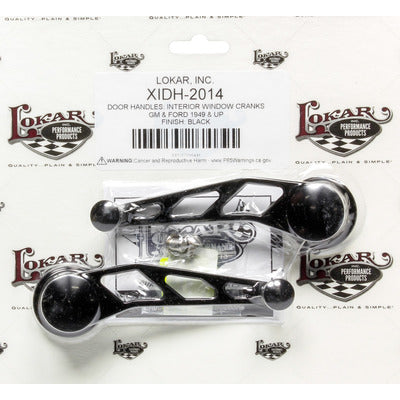 Lokar Midnight Series Black Window Cranks GM/Ford 49+ XIDH-2014