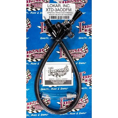 Lokar Black Dipstick Ford AOD Trans Firewall Mount XTD-3AODFM