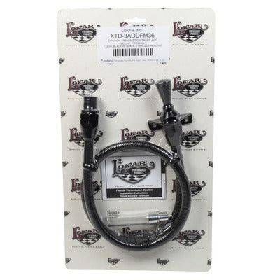 Lokar 36" Hi-Tech Flexible Black Stainless Firewall Mount Trans Dipstick for AOD/4R70W XTD-3AODFM36
