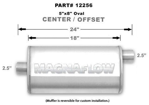 MagnaFlow 12256 Muffler 2.5" Offset In/Center Out