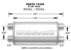 MagnaFlow 12468 Muffler 2.5" Dual In/Dual Out