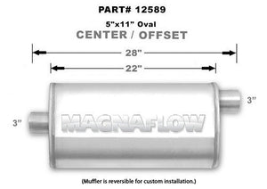 MagnaFlow 12589 Muffler 3" Center In/Offset Out