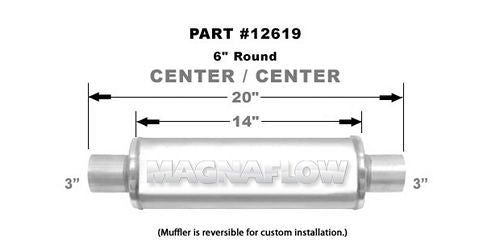 MagnaFlow 12619 Muffler 6" Round