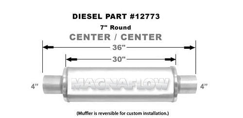 MagnaFlow 12773 Muffler 7" Round 4" Center In/Out