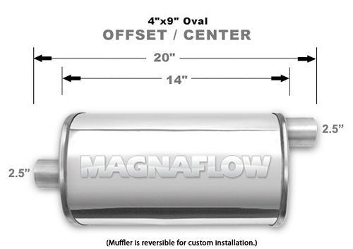 MagnaFlow 14326 Muffler 2.5" Offset In/Center Out