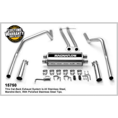 MagnaFlow Cat-Back Kit 15750, 1996-98 GM LS Series Truck 5.7L (Dimensions Diagram)