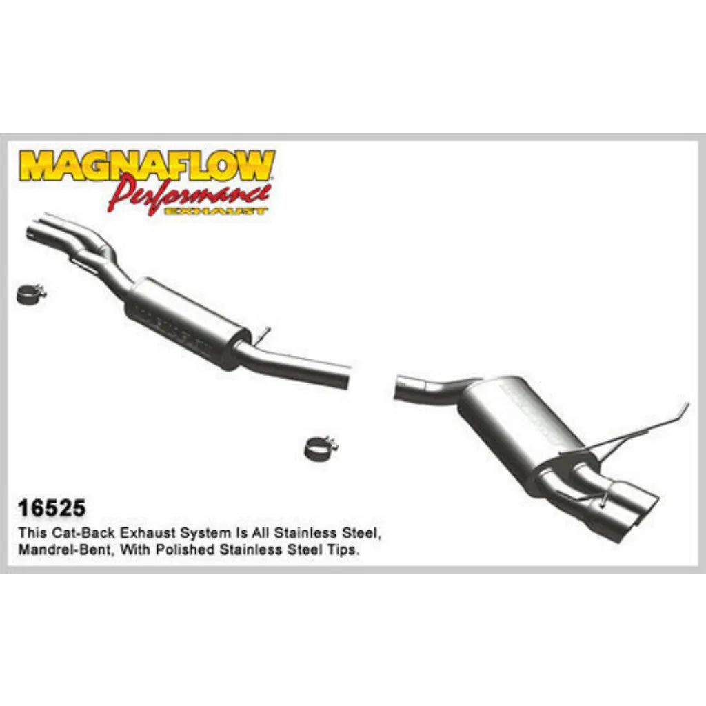 MagnaFlow Cat-Back Exhaust 16525, 2008-13 BMW 128i 3.0L (Dimension Diagram)