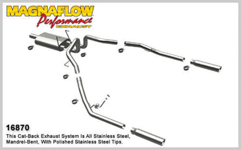 MagnaFlow Cat-Back Exhaust System 16870, 2009+ Dodge Ram 5.7L (Dimension Diagram)