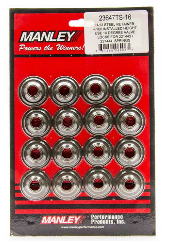 Manley 1.570 H-13 10-Deg Valve Spring Retainers +.100 23647TS-16