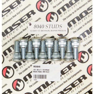 Moser Engineering 1/2-20 x 1-1/2 Wheel Studs .665 Knurl (10pk) 8040