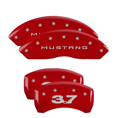 MGP Caliper Cover 10-14 Mustang Base Caliper Covers Red 10198SM37RD