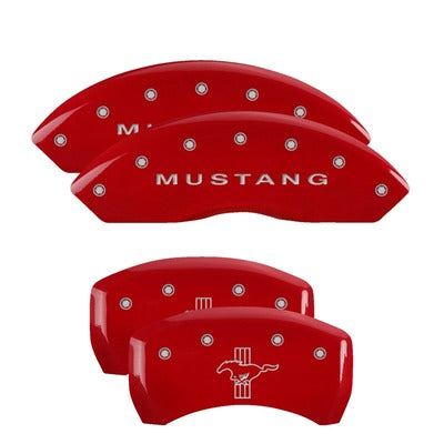 MGP Caliper Cover 10-14 Mustang Base Caliper Covers Red 10198SMBPRD