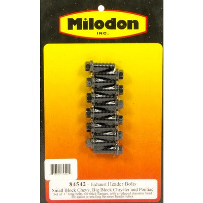 Milodon Header Bolt Kit SBC 6pt 3/8" x  1" 84542