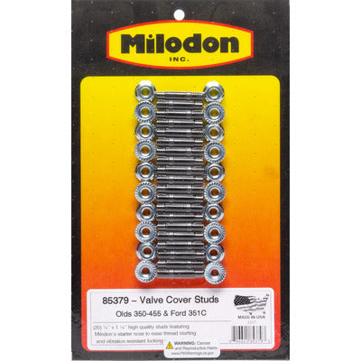 Milodon Valve Cover Stud Kit Olds V8 & Ford 351C 85379
