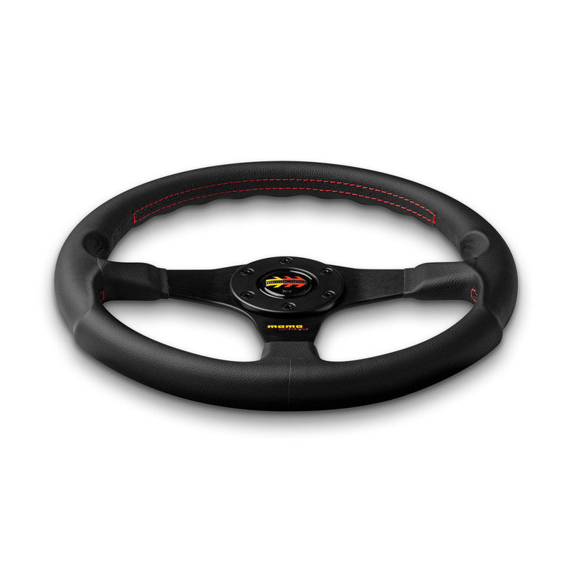 Momo Corse 2.0 Steering Wheel (Black with red stitching)
