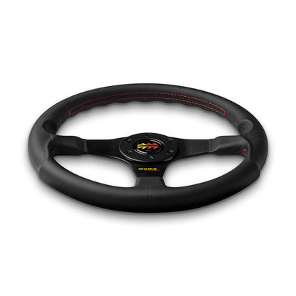Momo Corse 2.0 Steering Wheel (Black with red stitching)