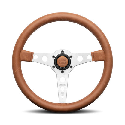 Momo Prototipo Heritage Steering Wheel with Brushed Aluminum Spokes, part number VPROHERTOB35R