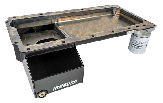 Moroso LS Front Sump Steel Oil Pan w/Oil Filter Adapter 20138