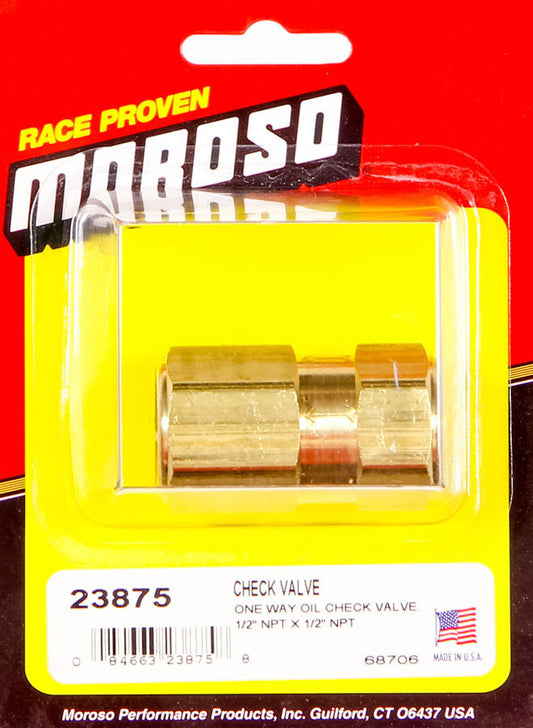 Moroso One Way Oil Check Valve 23875
