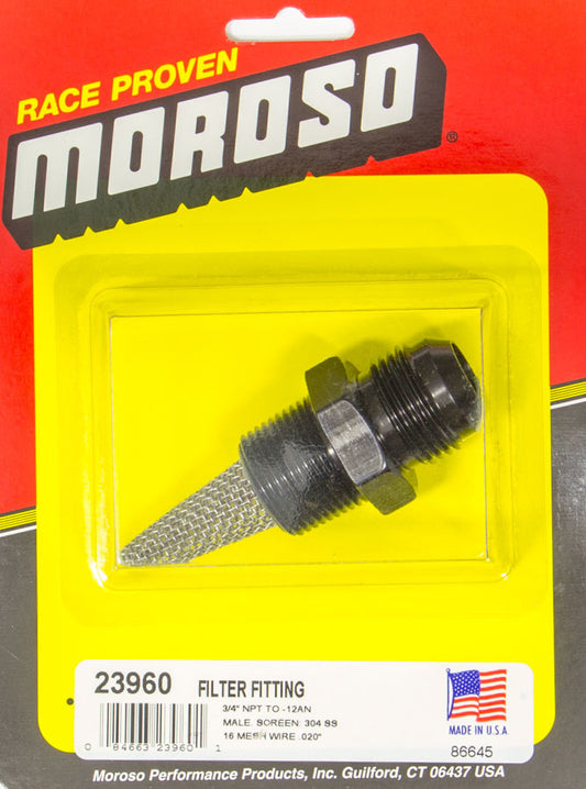 Moroso Filter Fitting 3/4" NPT -12AN Male 23960