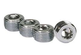 Moroso 3/8" NPT Chrome Pipe Plugs (4pk) 39152