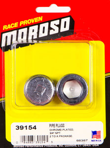 Moroso 3/4" NPT Chrome Pipe Plugs 39154