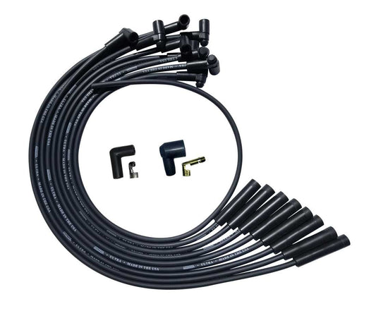 Moroso Ultra Plug Wire Set BBC Over Valve Cover Black 51040