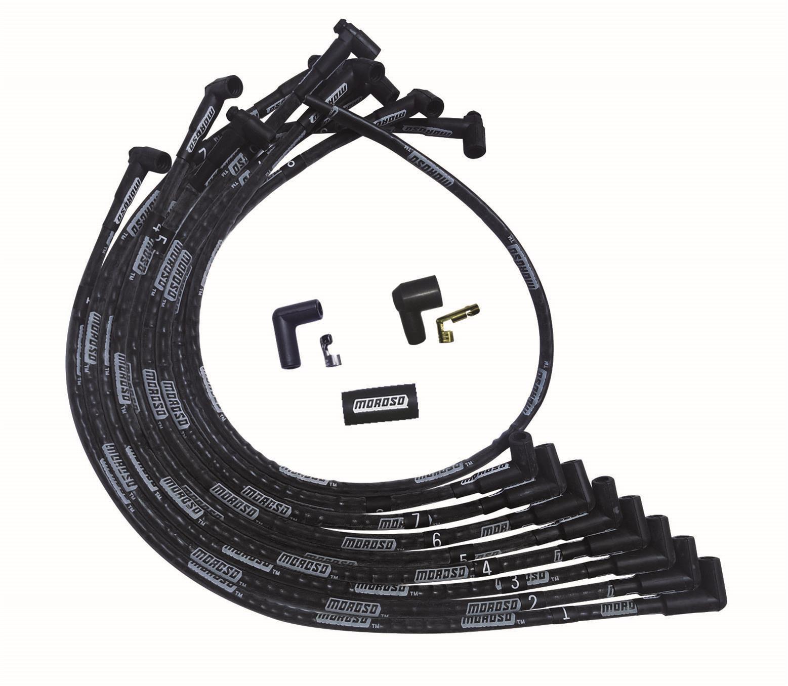 Moroso Ultra Plug Wire Set SBC Over Valve Cover Black 51525
