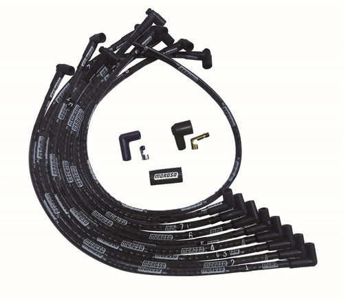 Moroso Ultra Plug Wire Set SBC Over Valve Cover Black 51525