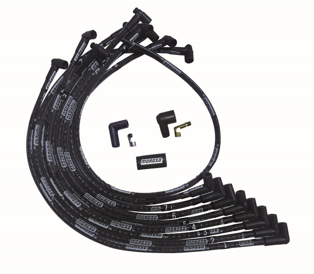 Moroso Ultra Plug Wire Set SBC Over Valve Cover Black 51525