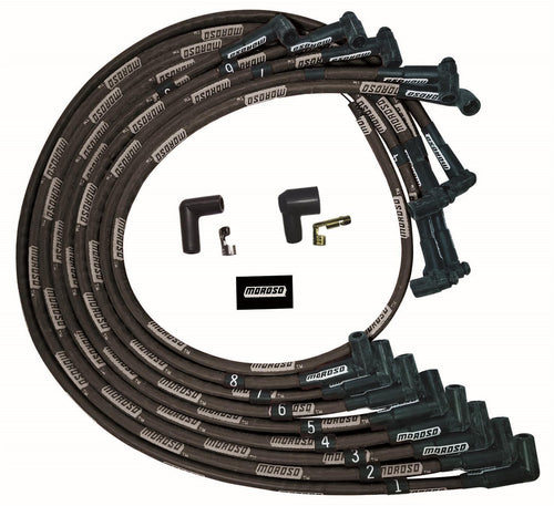 Moroso Ultra Plug Wire Set SBC Under Valve Cover Black 51528