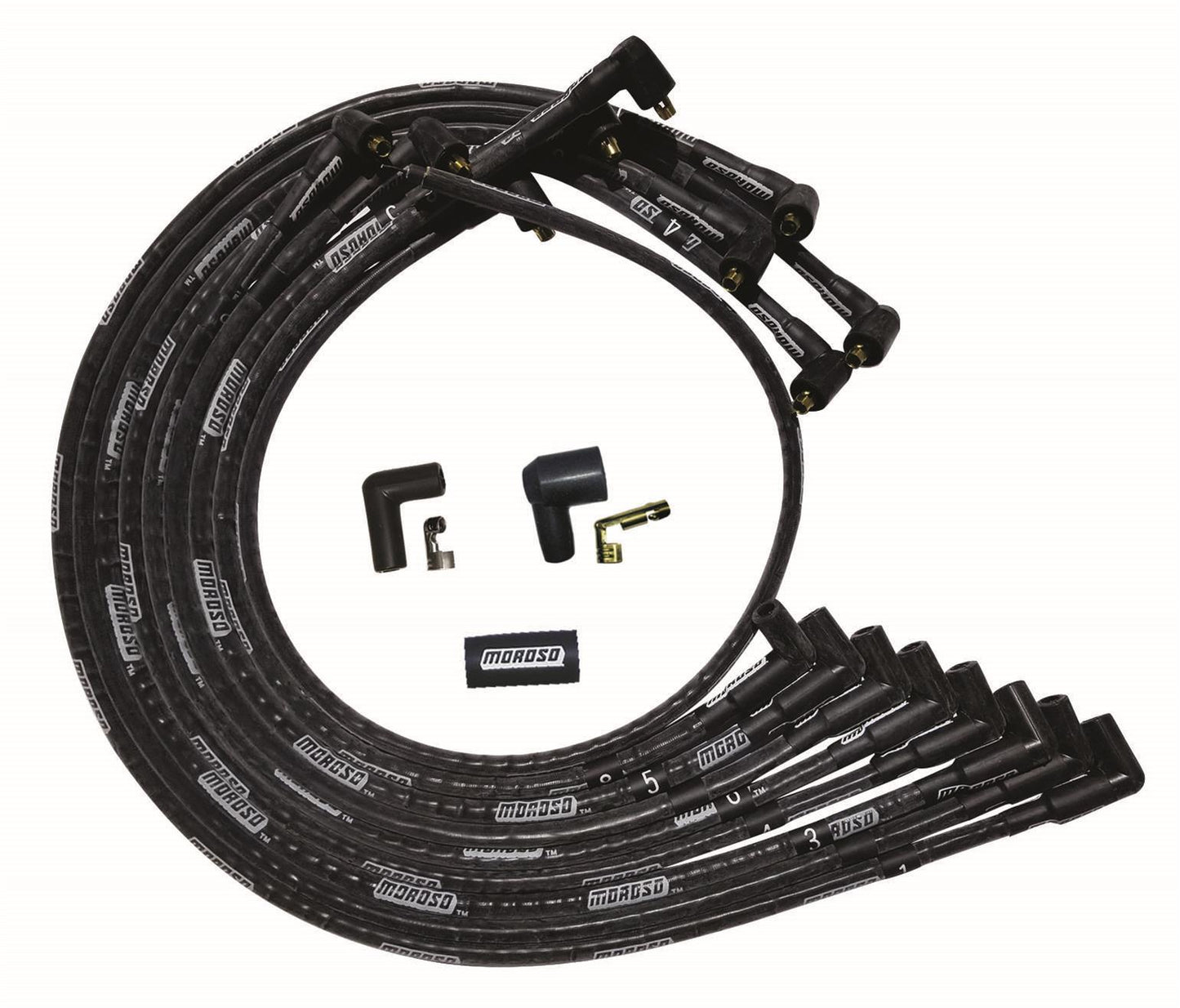 Moroso Ultra Plug Wire Set SBC Under Valve Cover Black 51529
