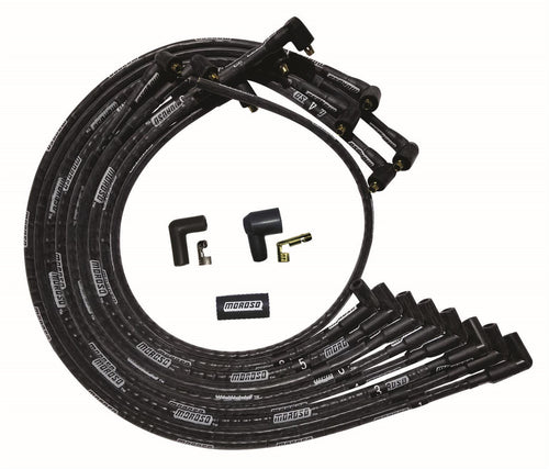 Moroso Ultra Plug Wire Set SBC Under Valve Cover Black 51529