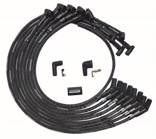 Moroso Ultra Plug Wire Set SBC Under Valve Cover Black 51530