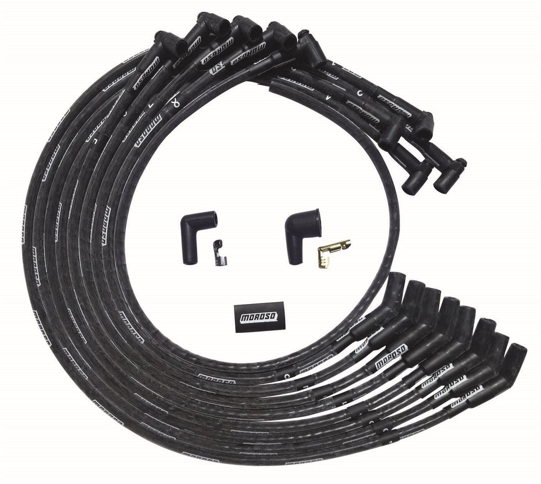Moroso Ultra Plug Wire Set SBC Under Valve Cover Black 51530