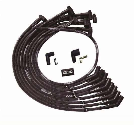 Moroso Ultra Plug Wire Set BBC Over Valve Cover Black 51542