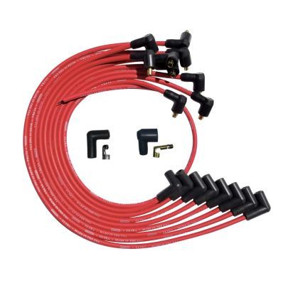 Moroso Ultra Plug Wire Set SBC Over Valve Cover Red 52026