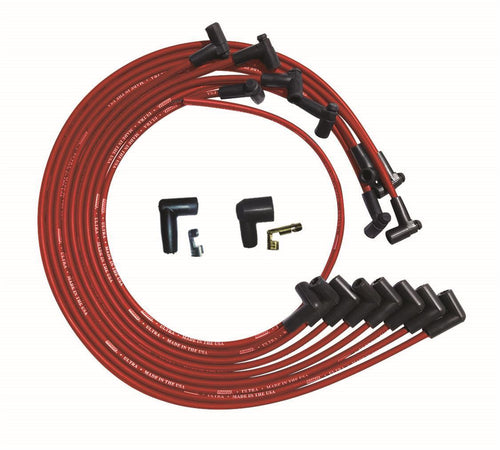 Moroso Ultra Plug Wire Set SBC Under Valve Cover Red 52028