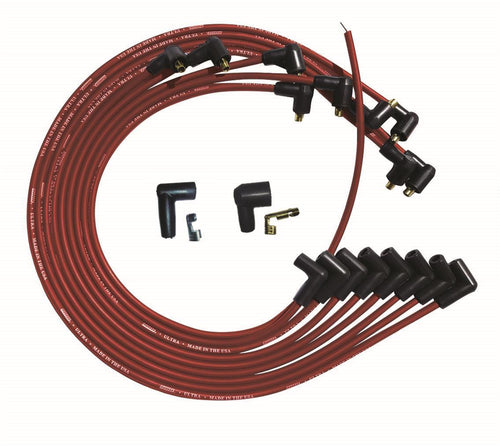 Moroso Ultra Plug Wire Set SBC Under Valve Cover Red 52029