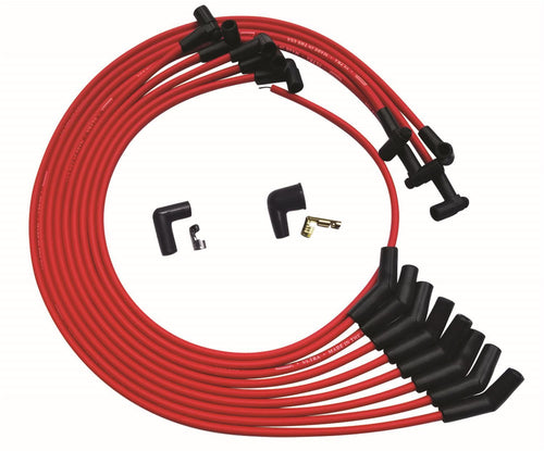 Moroso Ultra Plug Wire Set SBC Under Valve Cover Red 52030