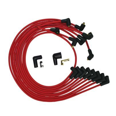 Moroso Ultra Plug Wire Set BBC Under Valve Cover Red 52044
