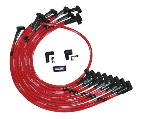 Moroso Ultra Plug Wire Set SBC Over Valve Cover Red 52525