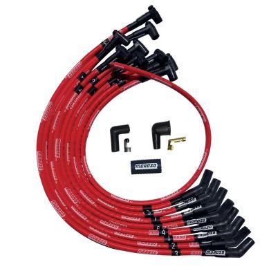 Moroso Ultra Plug Wire Set SBC Over Valve Cover Red 52527