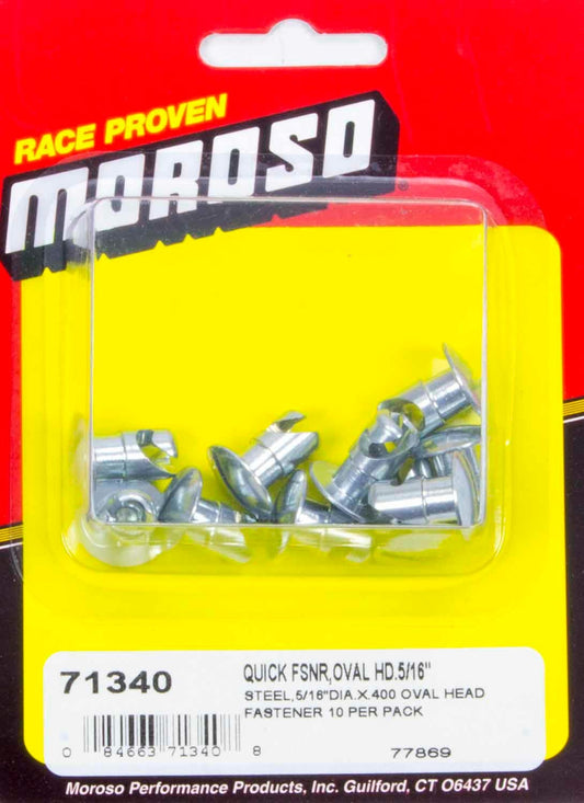 Moroso Steel Quick Fasteners- Oval Head-5/16" x .400i 71340