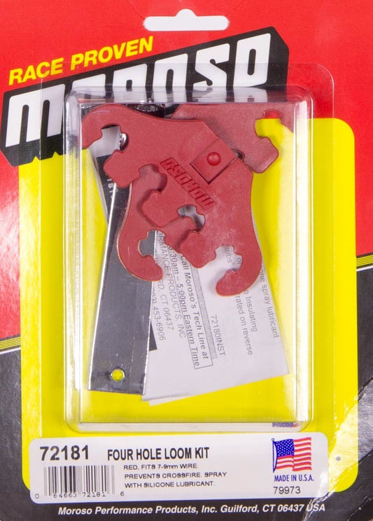 Moroso Four Hole Wire Looms Red 72181